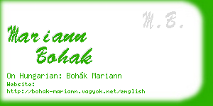 mariann bohak business card