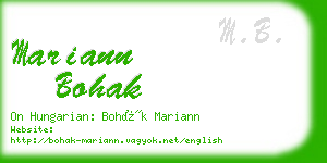 mariann bohak business card